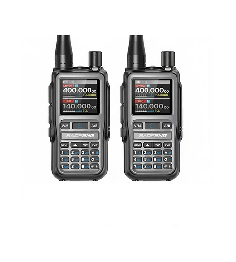 2 Radios Walkie Talkie Baofeng Mini 5r Dual Band Uhf Vhf - Verde - Vhf/uhf