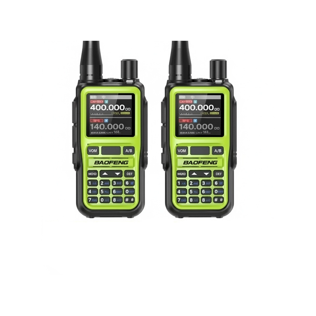 2 Radios Walkie Talkie Baofeng Mini 5r Dual Band Uhf Vhf - Verde - Vhf/uhf 2