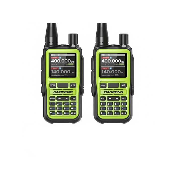 2 Radios Walkie Talkie Baofeng Mini 5r Dual Band Uhf Vhf - Verde - Vhf/uhf 2