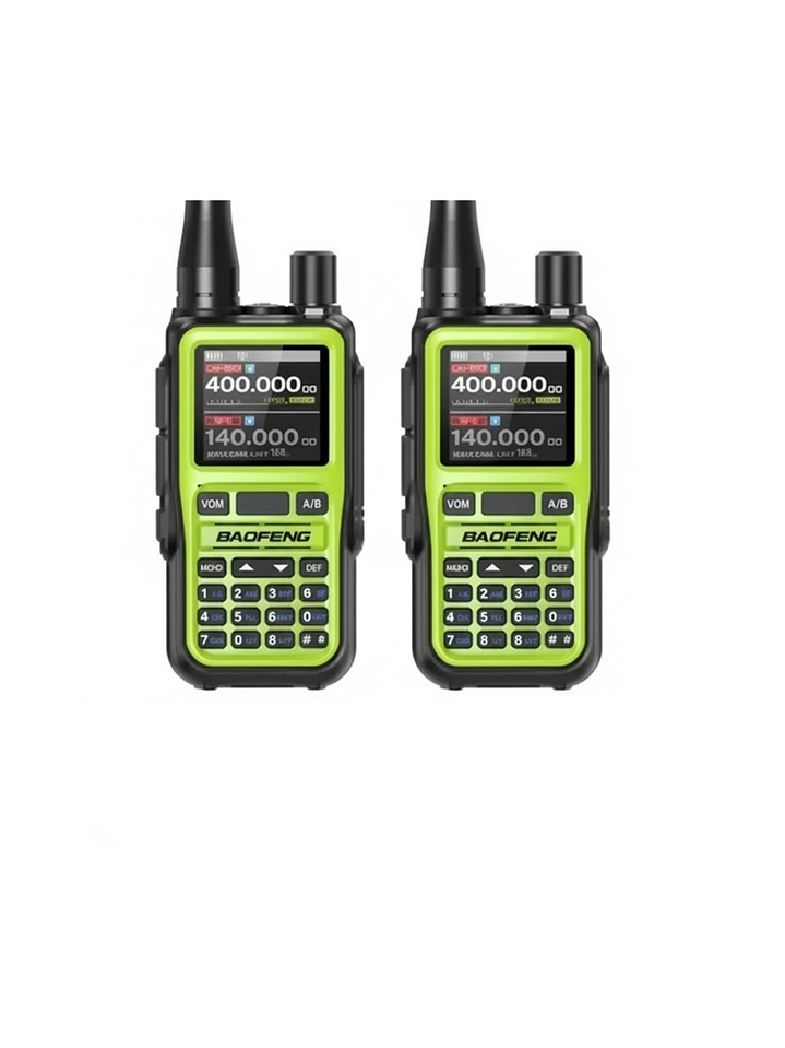 2 Radios Walkie Talkie Baofeng Mini 5r Dual Band Uhf Vhf - Verde - Vhf/uhf 2