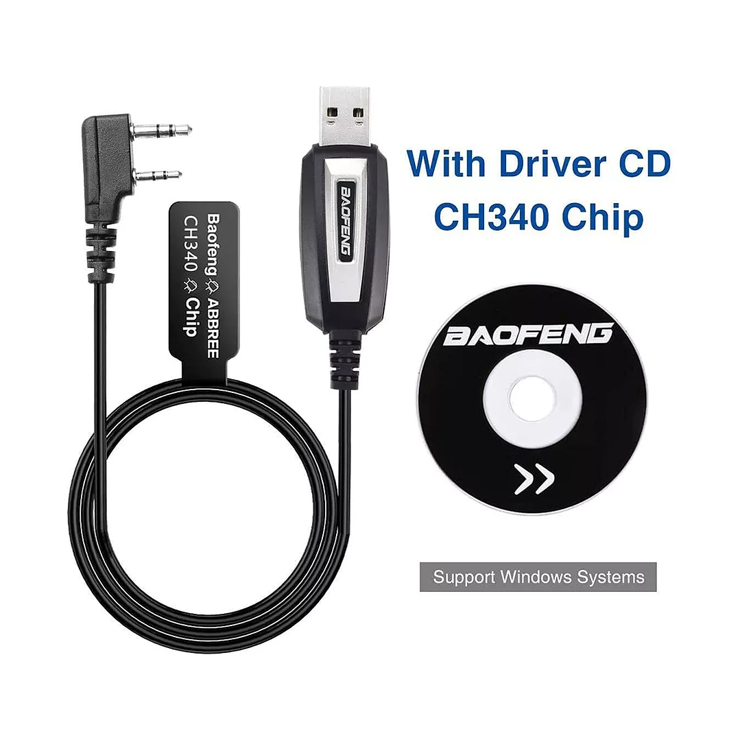 Cable de Programación Baofeng con Chipset CH340 | Compatible con Windows y Radios Kenwood 1