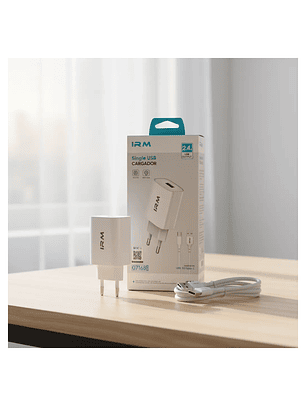 Cargador Para Android TIPO C 2.4A Carga Rápida Certificado Sec + Cable C Blanco