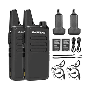 2 Radios Baofeng Walkie Talkies Uhf Portatil Camping Seguridad Bodegas Pmr Programable 16 Canales 400-470mhz Usb Tipo C Carga