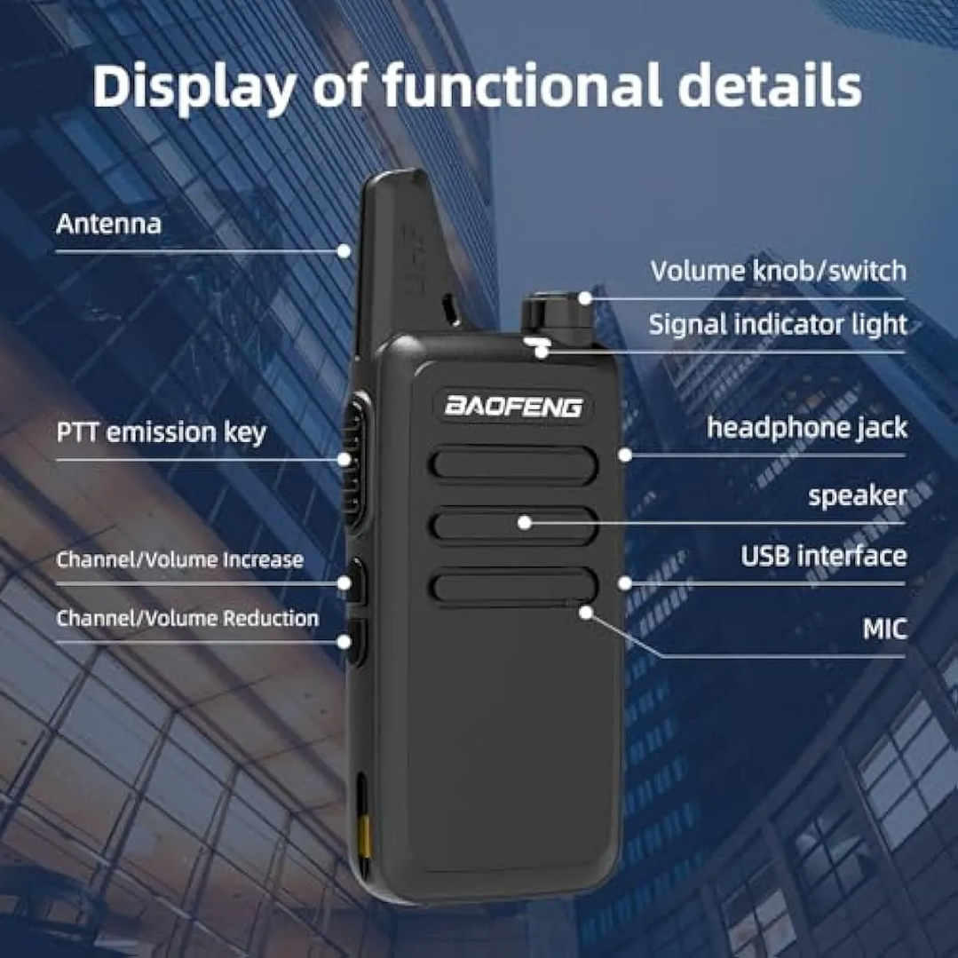 walkie talkie baofeng PMR pequeño y compacto // Camping, Deporte, Seguridad, Bodegas 5