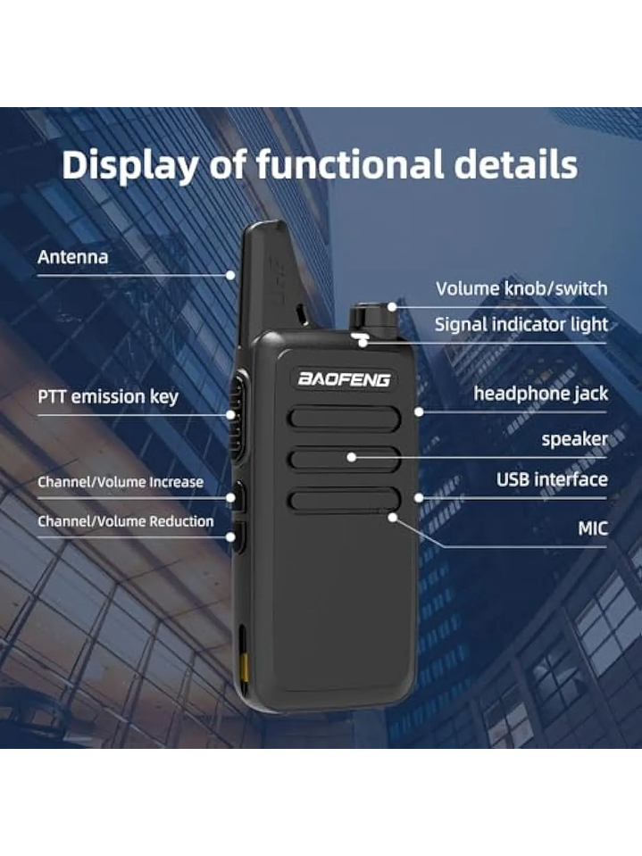 walkie talkie baofeng PMR pequeño y compacto // Camping, Deporte, Seguridad, Bodegas 5