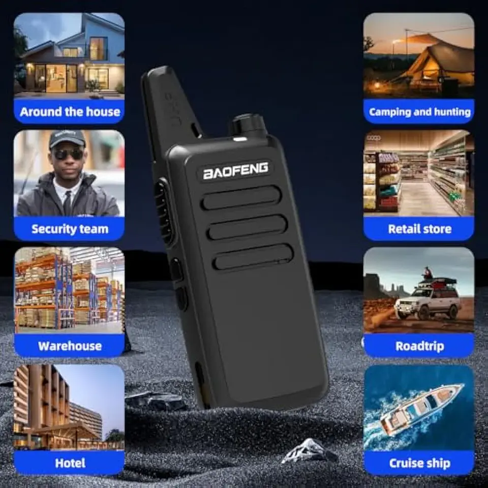 2 Radios Baofeng Walkie Talkies Uhf Portatil Camping Seguridad Bodegas Pmr Programable 16 Canales 400-470mhz Usb Tipo C Carga 7