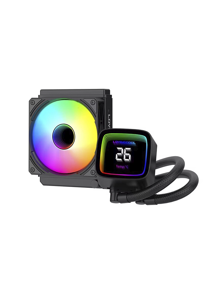 Aio 120mm Con Pantalla De Temperatura Rgb Cpu Intel Amd  1