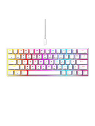 Teclado Mecánico T-WOLF T30 RGB 63 Teclas | Bluetooth + USB | Eje Verde | Compacto Gamer