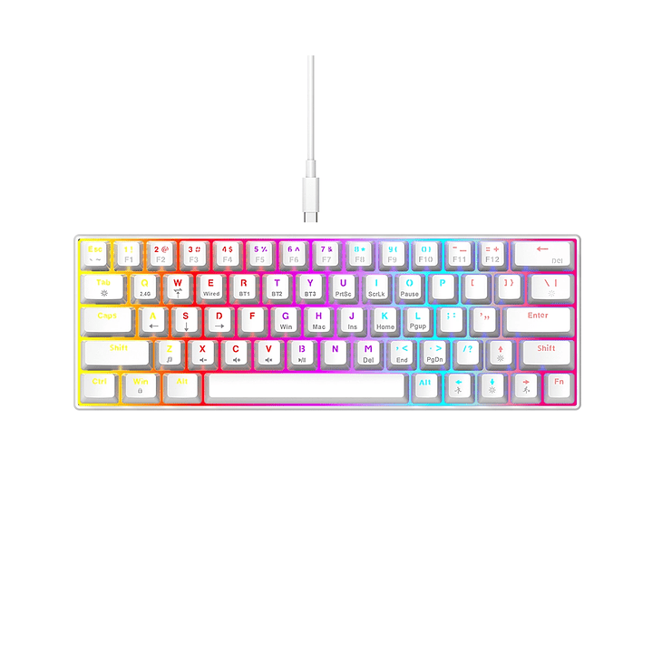 Teclado Mecánico T-WOLF T30 RGB 63 Teclas | Bluetooth + USB | Eje Verde | Compacto Gamer 1