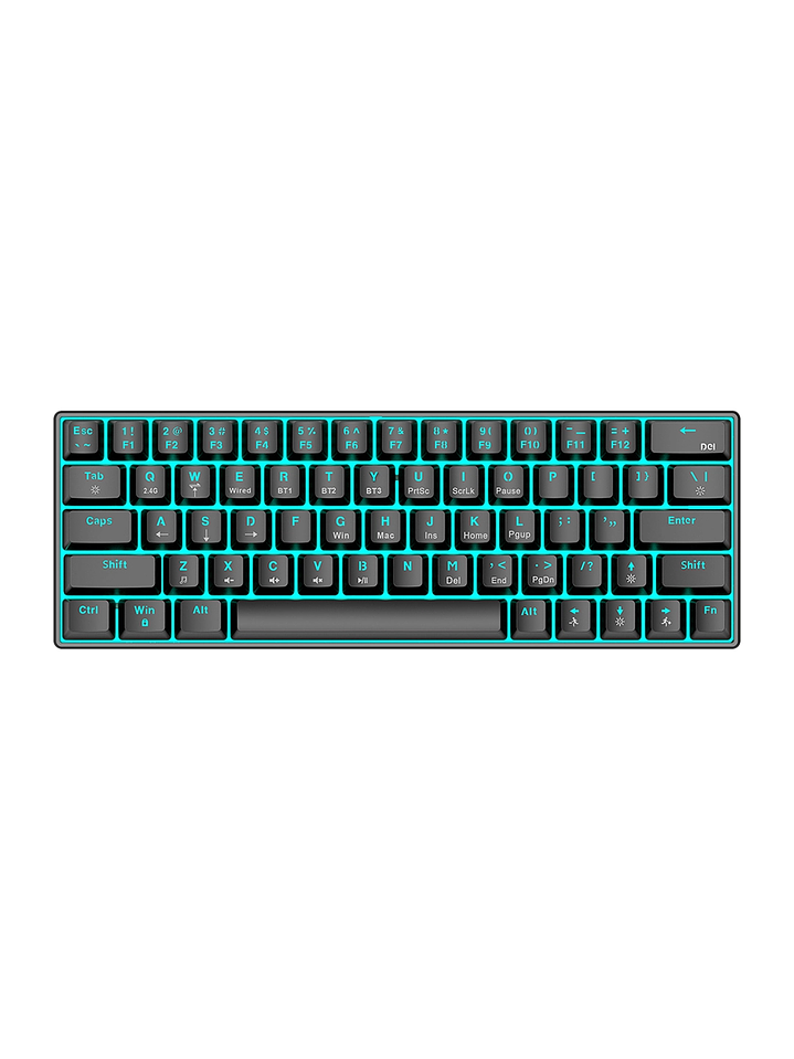 Teclado Mecánico T-WOLF T30 RGB 63 Teclas | Bluetooth + USB | Eje Verde | Compacto Gamer 2