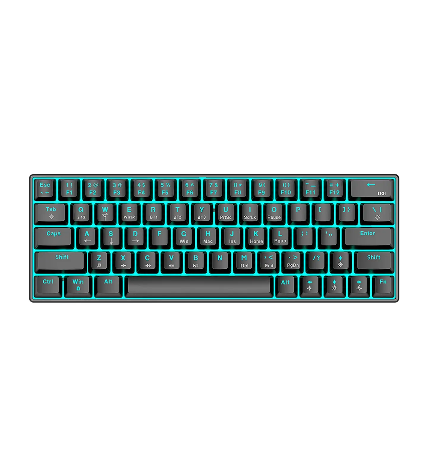 Teclado Mecánico T-WOLF T30 RGB 63 Teclas | Bluetooth + USB | Eje Verde | Compacto Gamer 2