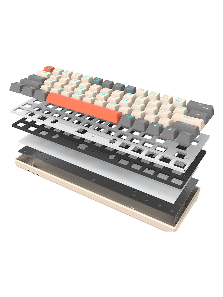 Teclado Mecánico T-WOLF T30 RGB 63 Teclas | Bluetooth + USB | Eje Verde | Compacto Gamer 5