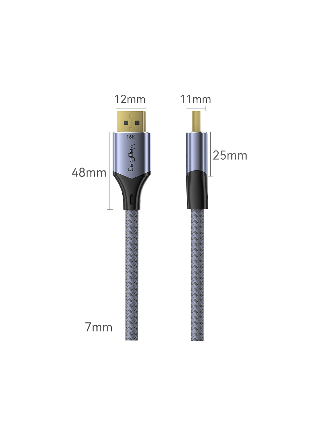 Cable Displayport Dp 2.1 16k 8k 4k 144hz/165hz/240hz  Veggieg reforzado trenzado HDR ARC 9
