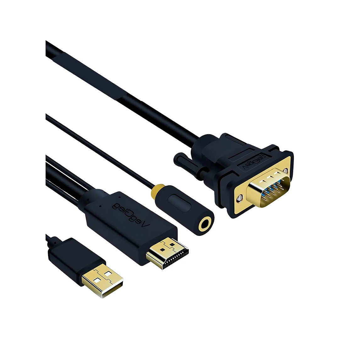 Cable Adaptador Conversor Hdmi A Vga Audio Usb Veggieg 1