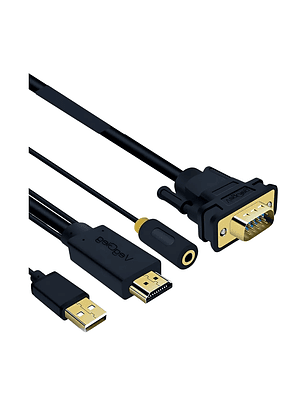 Cable Adaptador Conversor Hdmi A Vga Audio Usb Veggieg