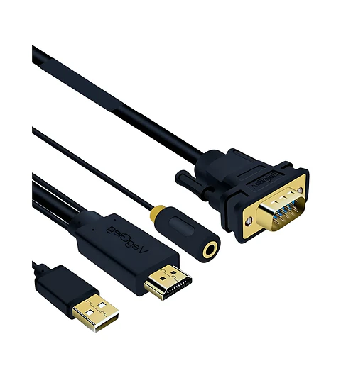 Cable Adaptador Conversor Hdmi A Vga Audio Usb Veggieg