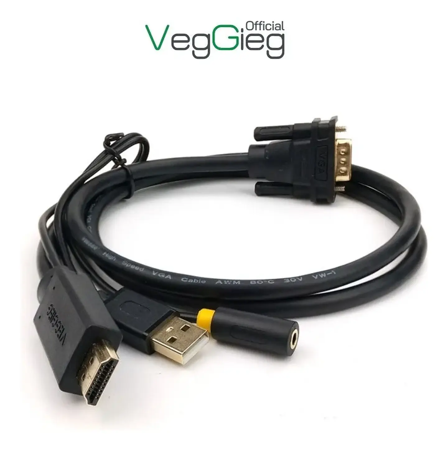Cable Adaptador Conversor Hdmi A Vga Audio Usb Veggieg 5