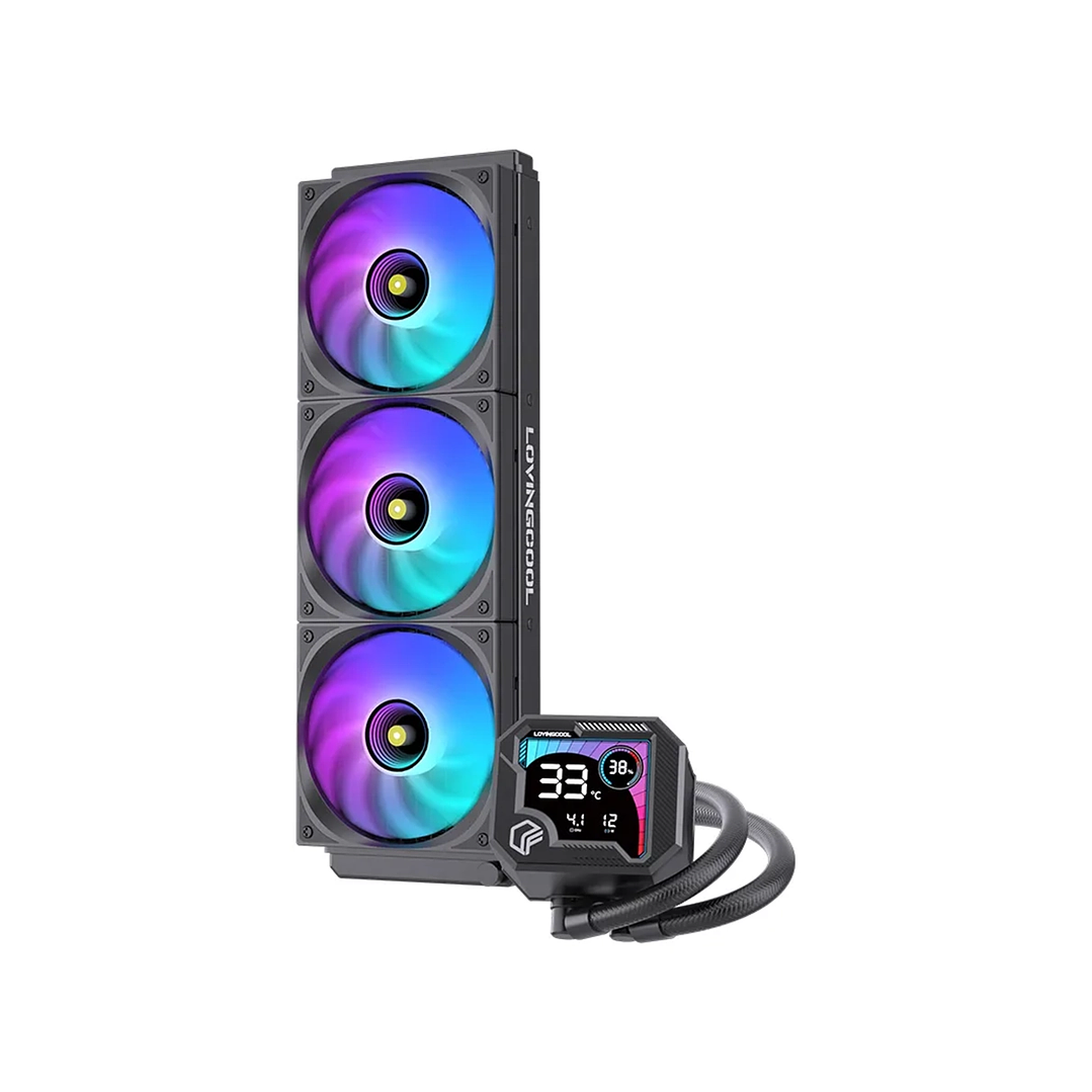 Refrigeración Líquida Cooler Gaming AIO  360mm Argb Ak-3 Lovingcool Negro pantalla digital 1