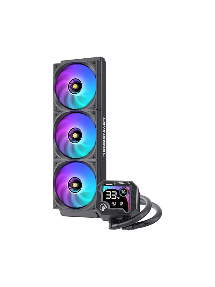 Refrigeración Líquida Cooler Gaming AIO  360mm Argb Ak-3 Lovingcool Negro pantalla digital 1