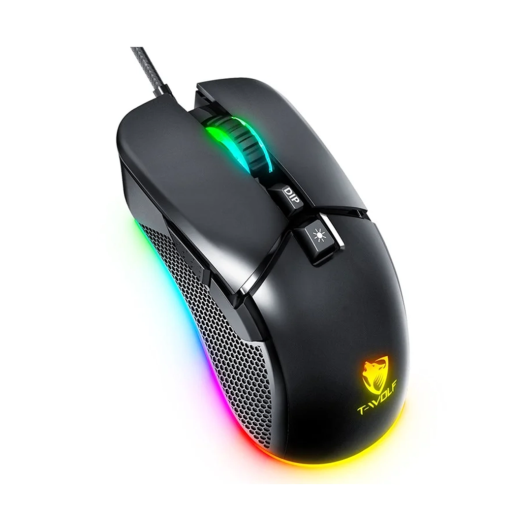 Mouse Gamer T-wolf G590 Rgb, 7200 Dpi,7 Botones Programables por software  1