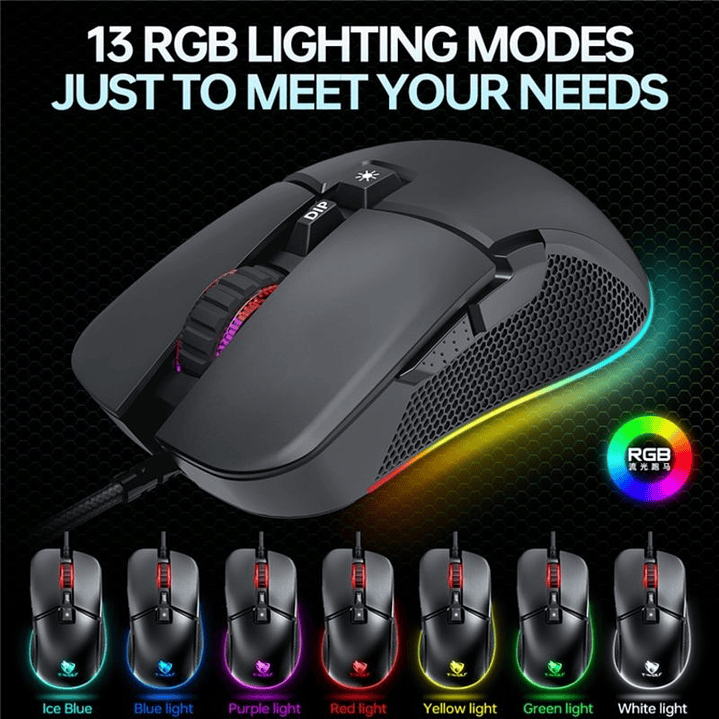 Mouse Gamer T-wolf G590 Rgb, 7200 Dpi,7 Botones Programables por software  2