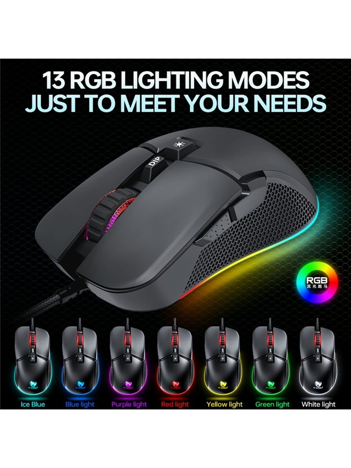 Mouse Gamer T-wolf G590 Rgb, 7200 Dpi,7 Botones Programables por software  2