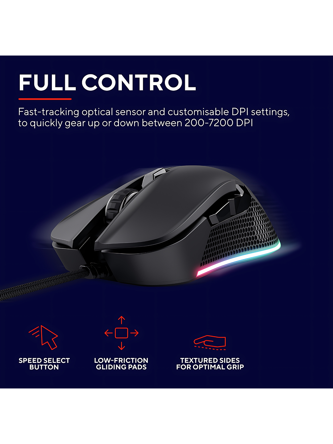 Mouse Gamer T-wolf G590 Rgb, 7200 Dpi,7 Botones Programables por software  5