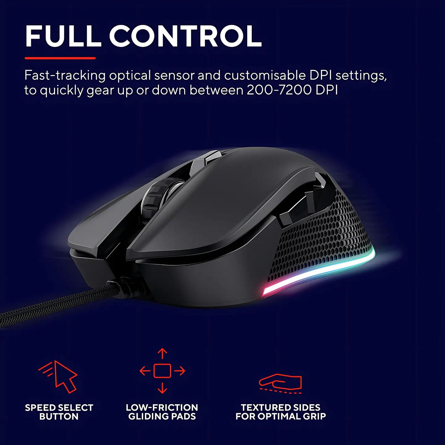 Mouse Gamer T-wolf G590 Rgb, 7200 Dpi,7 Botones Programables por software  5