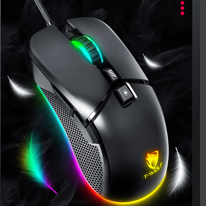 Mouse Gamer T-wolf G590 Rgb, 7200 Dpi,7 Botones Programables por software  7