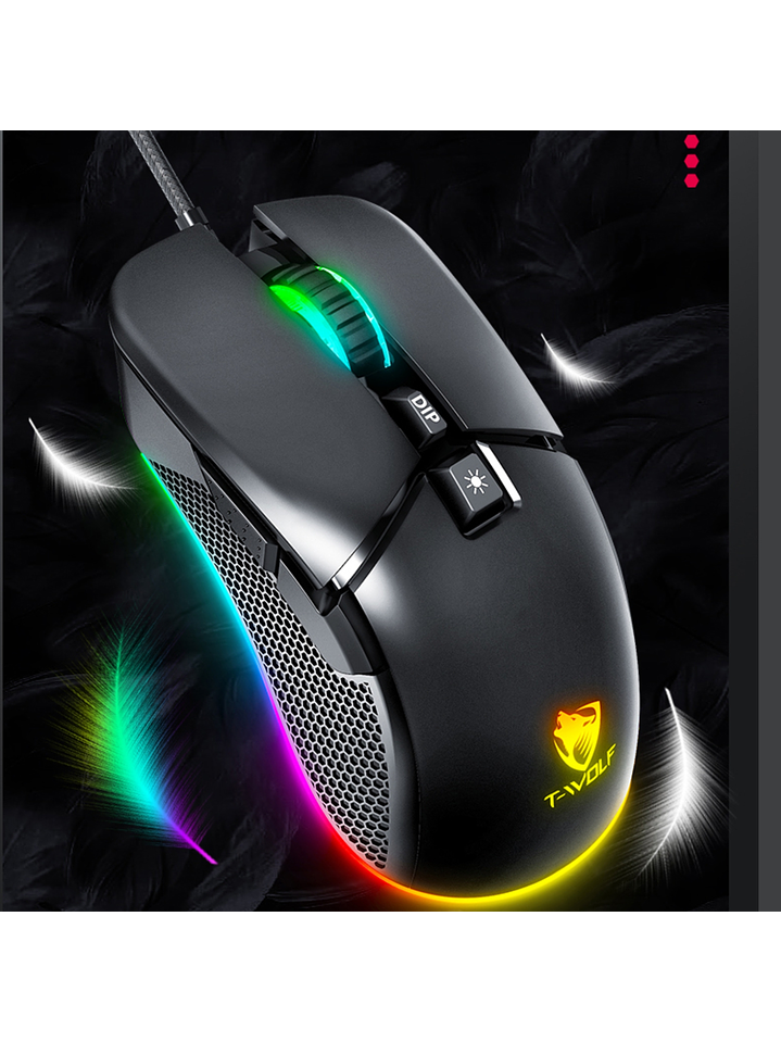 Mouse Gamer T-wolf G590 Rgb, 7200 Dpi,7 Botones Programables por software  7