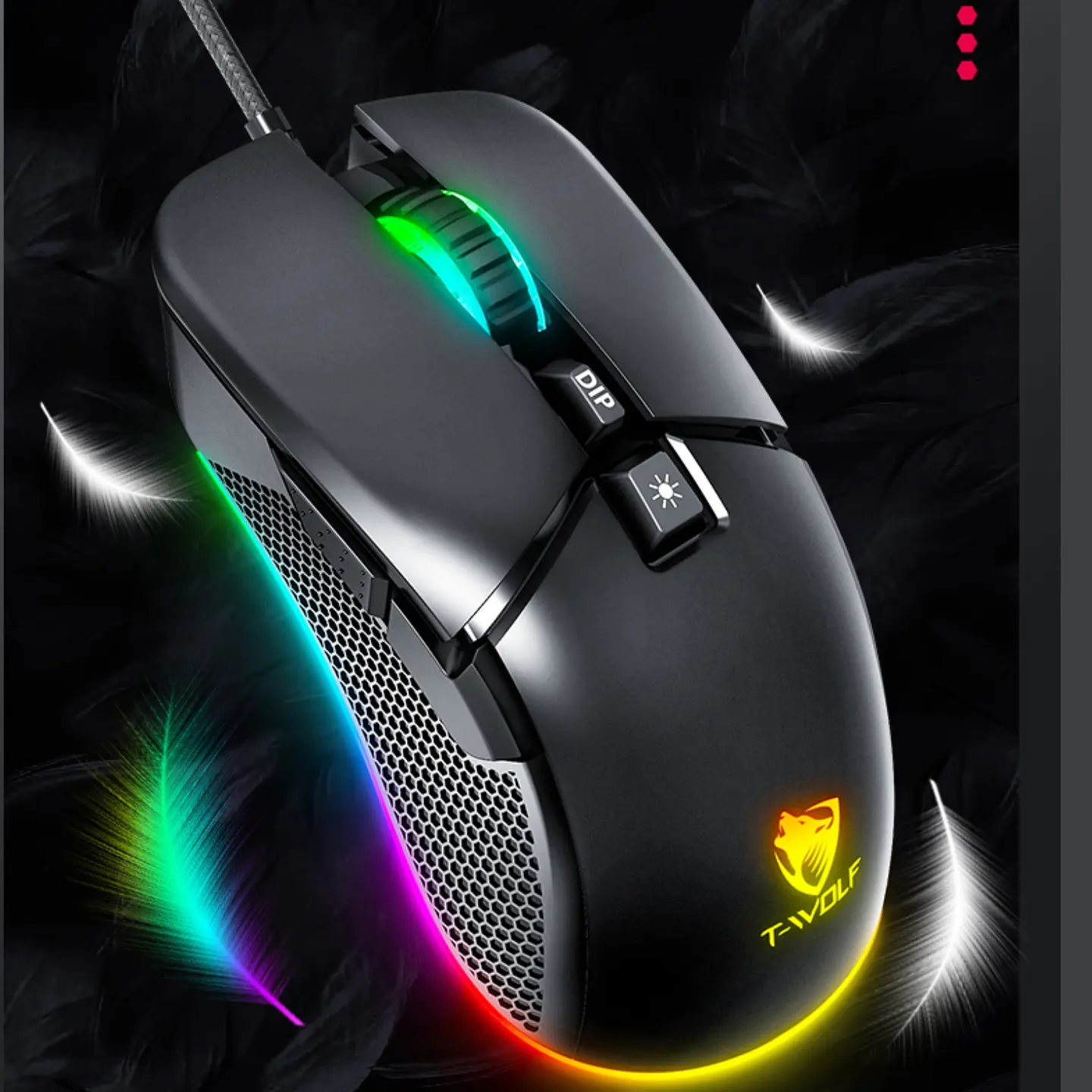 Mouse Gamer T-wolf G590 Rgb, 7200 Dpi,7 Botones Programables por software  7