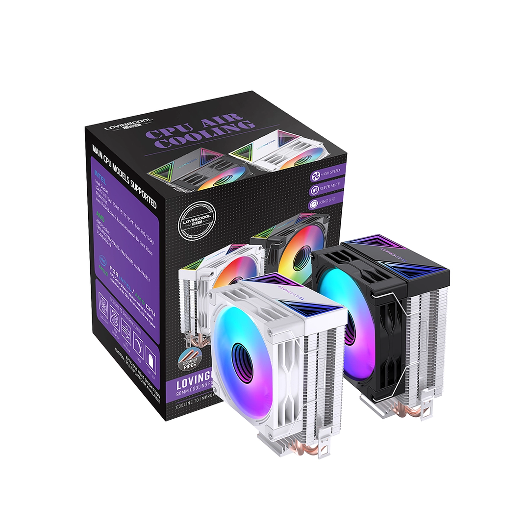 Enfriador Cpu Lovingcool 2 Heatpipes + rgb 90mm Amd Intel 150 TDP 1