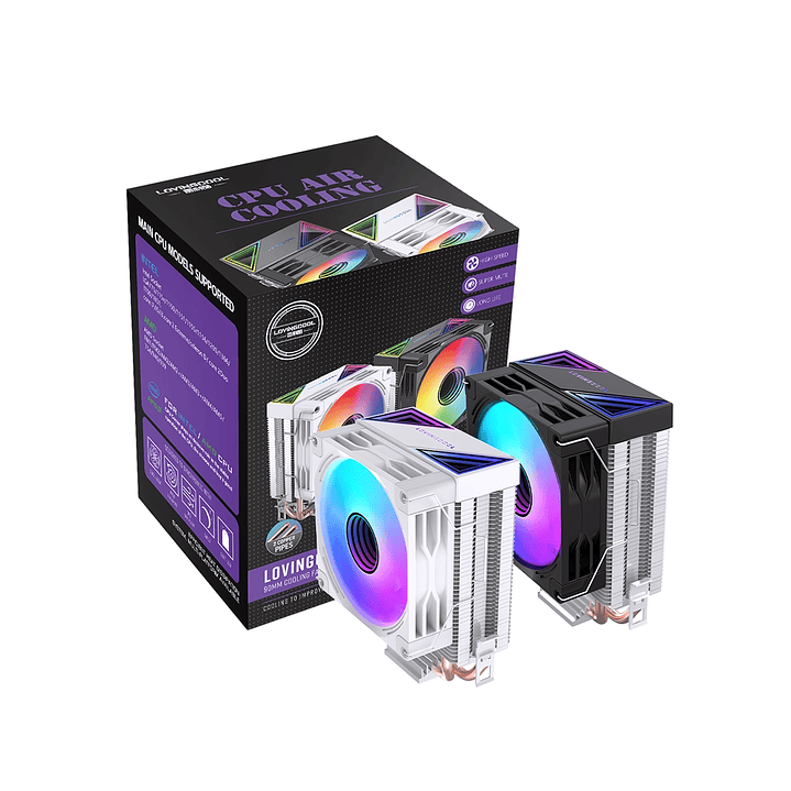 Enfriador Cpu Lovingcool 2 Heatpipes + rgb 90mm Amd Intel 150 TDP 1