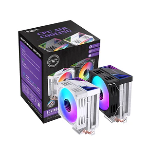 disipador Enfriador coller CPU Lovingcool V90 RGB 90mm 2 Heatpipes TDP 150W Intel AMD