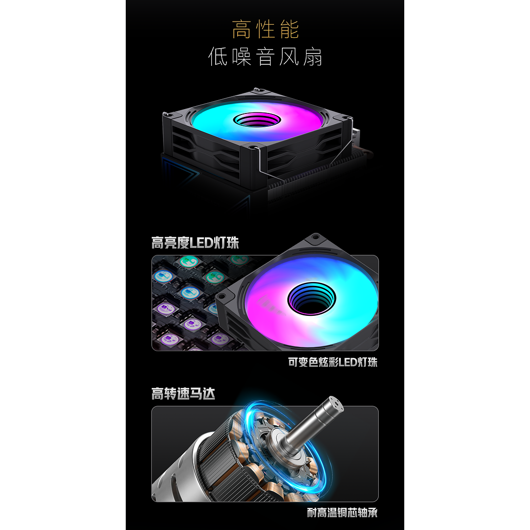 Enfriador Cpu Lovingcool 2 Heatpipes + rgb 90mm Amd Intel 150 TDP 5