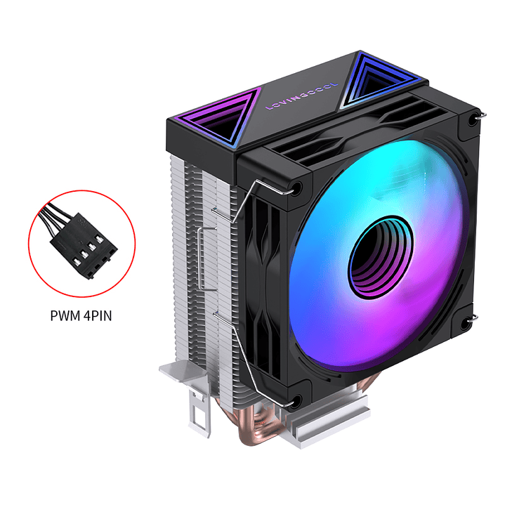 Enfriador Cpu Lovingcool 2 Heatpipes + rgb 90mm Amd Intel 150 TDP 7