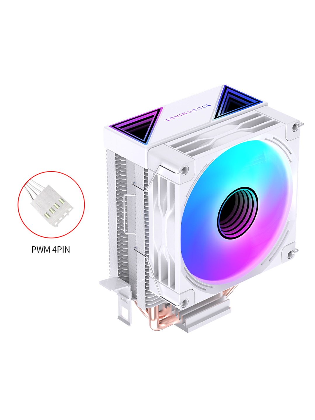 Enfriador Cpu Lovingcool 2 Heatpipes + rgb 90mm Amd Intel 150 TDP 8