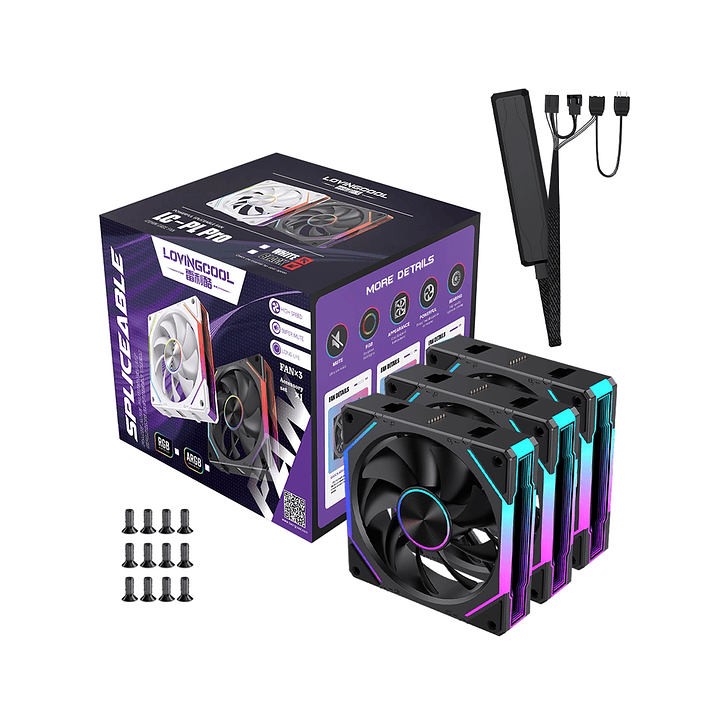 Ventiladores Pc 120mm ARgb Lovingcool 120 Kit Pack 3 Unids  1