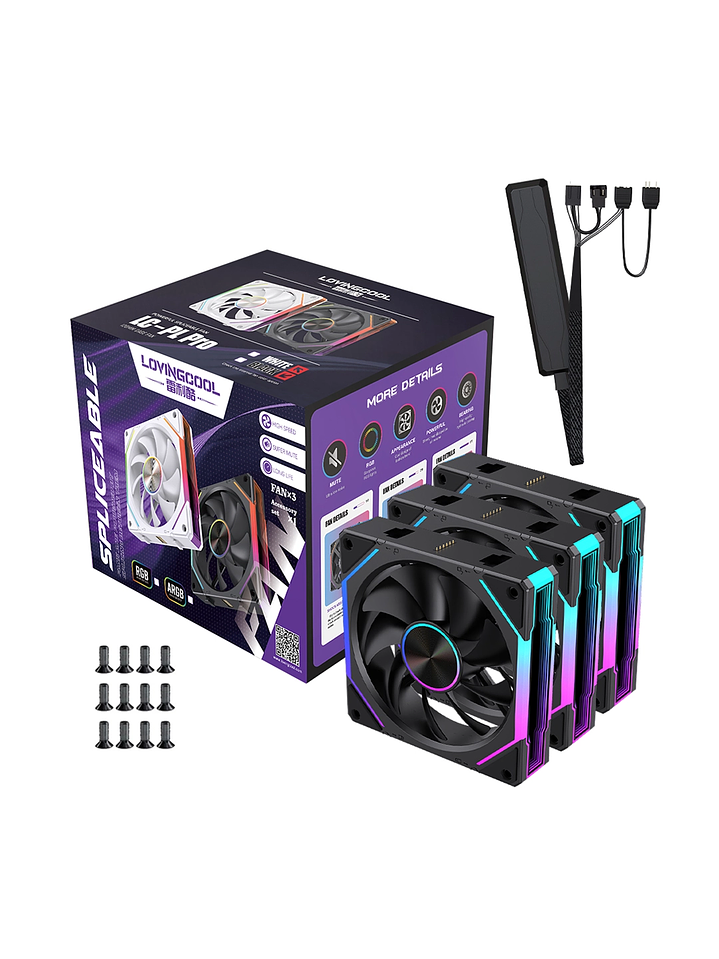 Ventiladores Pc 120mm ARgb Lovingcool 120 Kit Pack 3 Unids  1
