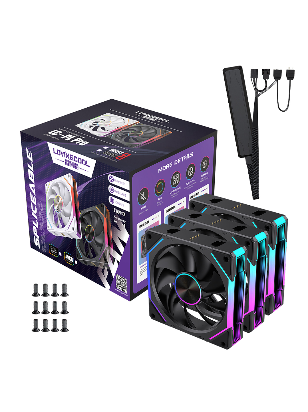 Ventiladores Pc 120mm ARgb Lovingcool 120 Kit Pack 3 Unids  7