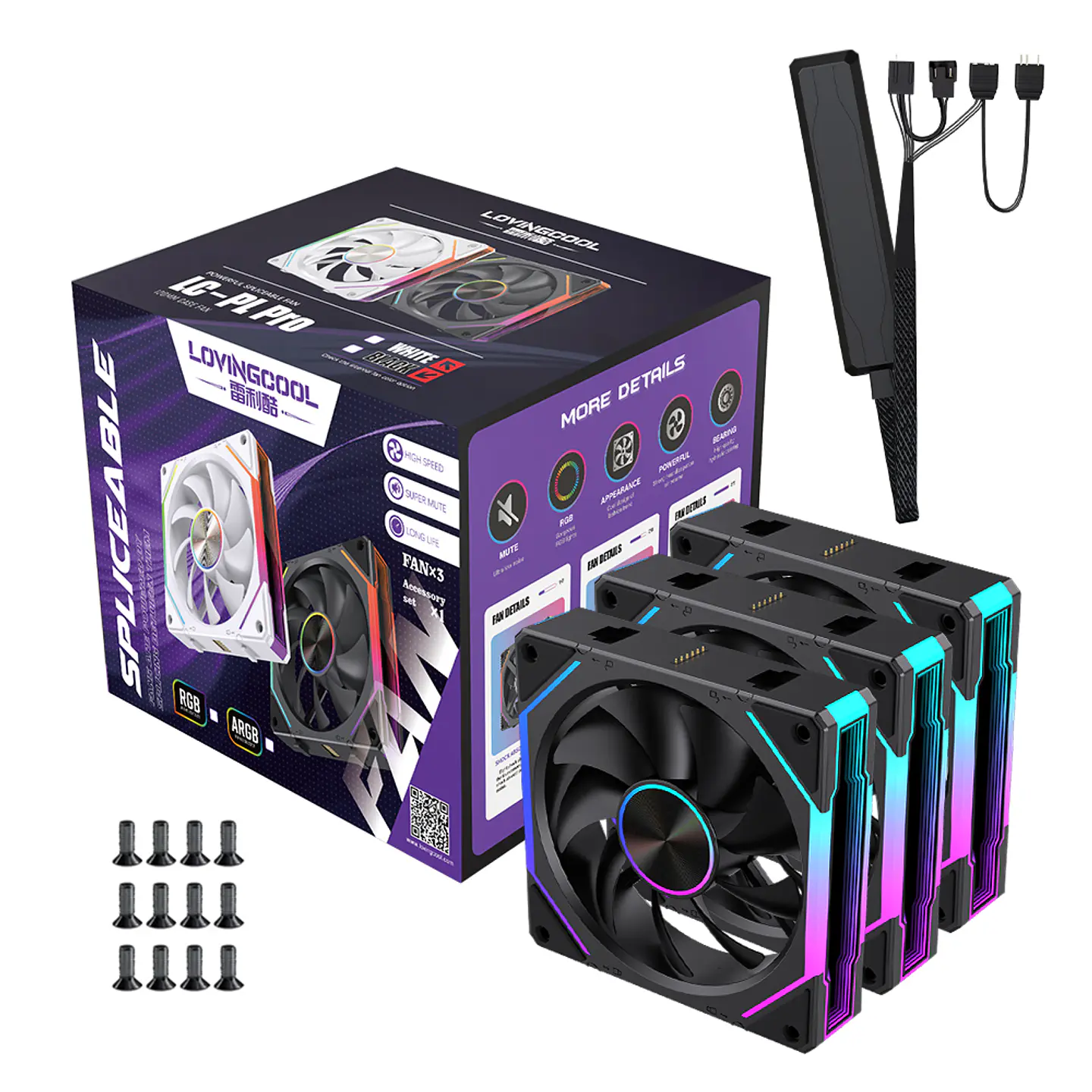 Ventiladores Pc 120mm ARgb Lovingcool 120 Kit Pack 3 Unids  7