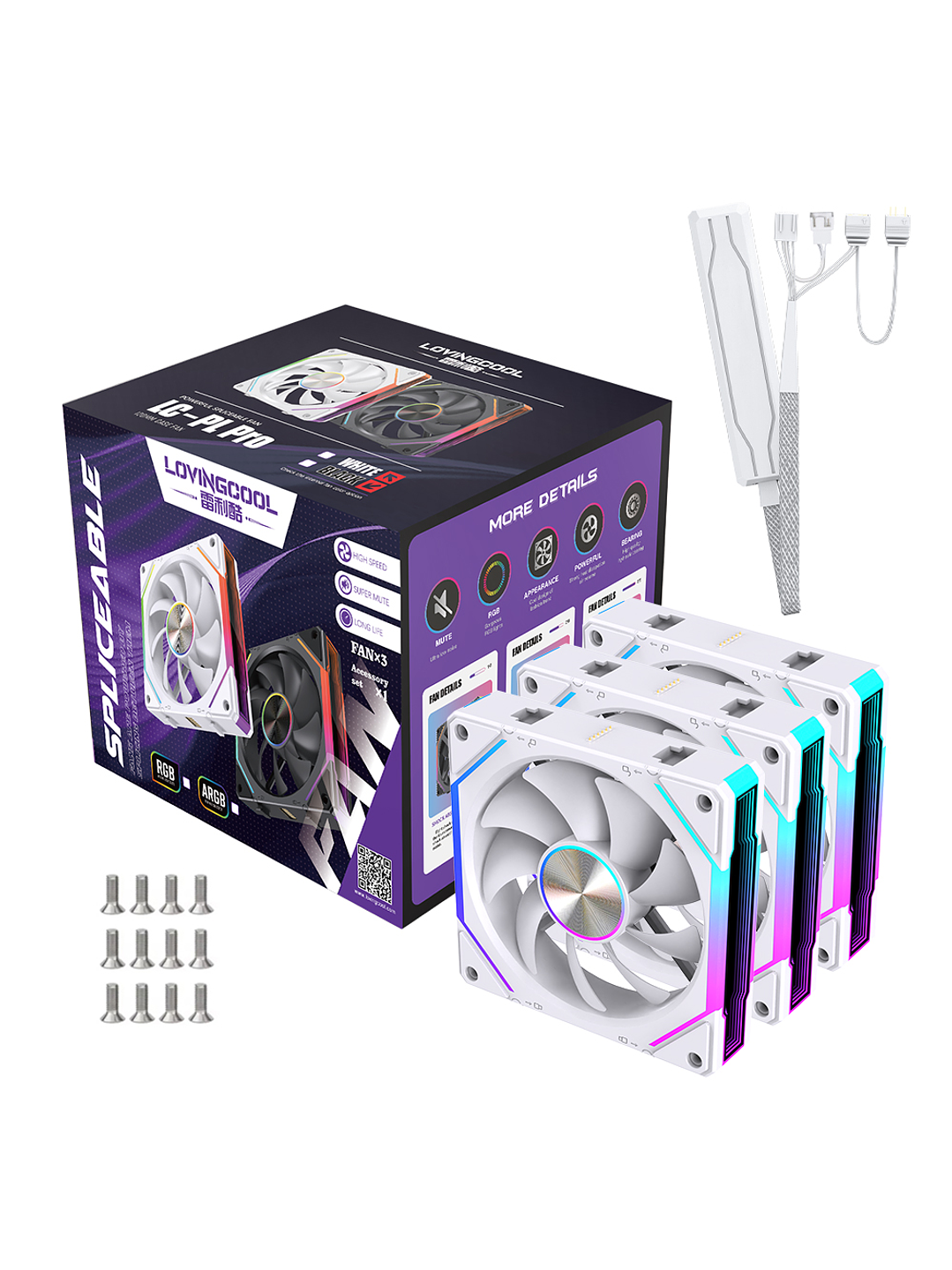 Ventiladores Pc 120mm ARgb Lovingcool 120 Kit Pack 3 Unids  8