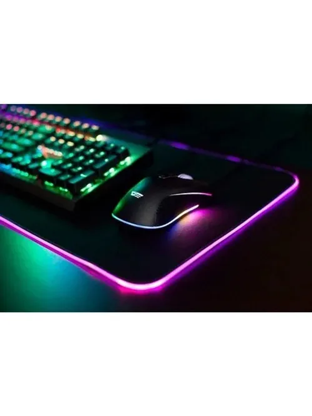 Mouse Pad Gamer Antideslizante Luz Led Xl Excelente Touch Color Negro 5