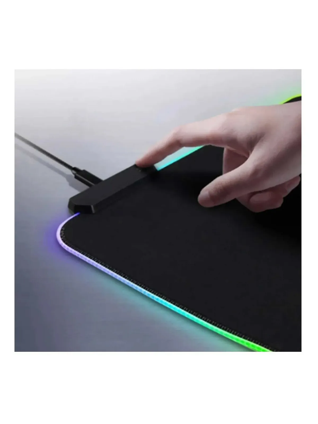 Mouse Pad Gamer Antideslizante Luz Led Xl Excelente Touch Color Negro 3