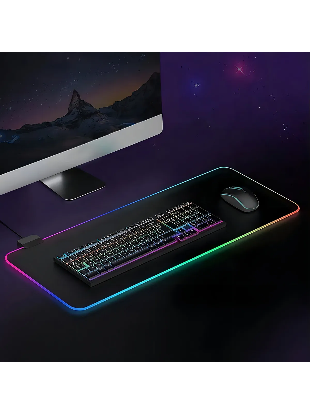 Mouse Pad Gamer Antideslizante Luz Led Xl Excelente Touch Color Negro 4