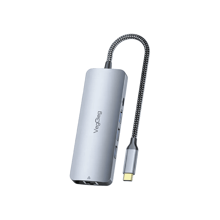 Hub Usb Tipo C 10 En 1 Usb 3.0 4k 60hz 100w Rj45 Veggieg 1