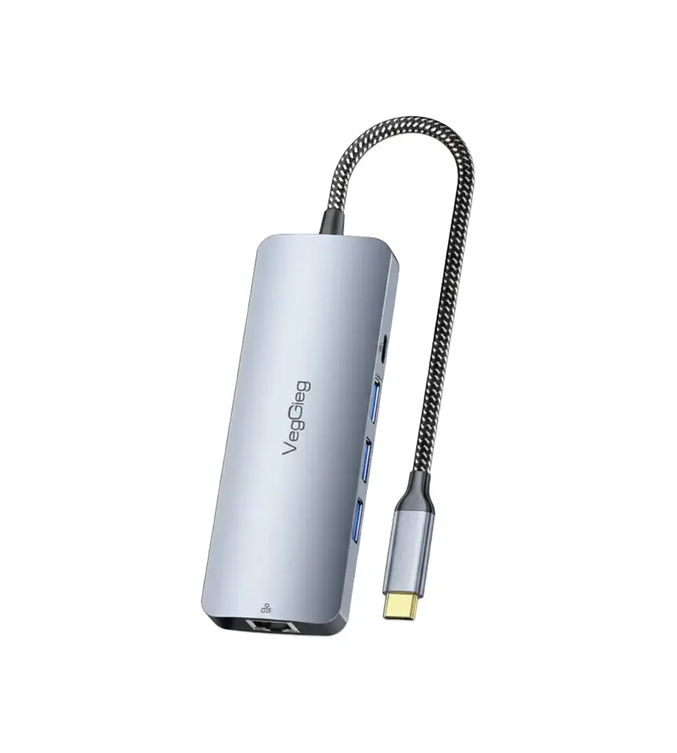Hub Usb Tipo C 10 En 1 Usb 3.0 4k 60hz 100w Rj45 Veggieg 1