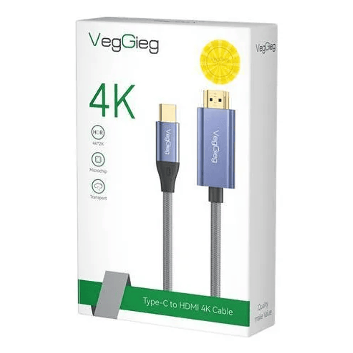Cable Tipo C A Hdmi Premium 4k 60hz 2mts Hdr Veggieg V-Z625 3