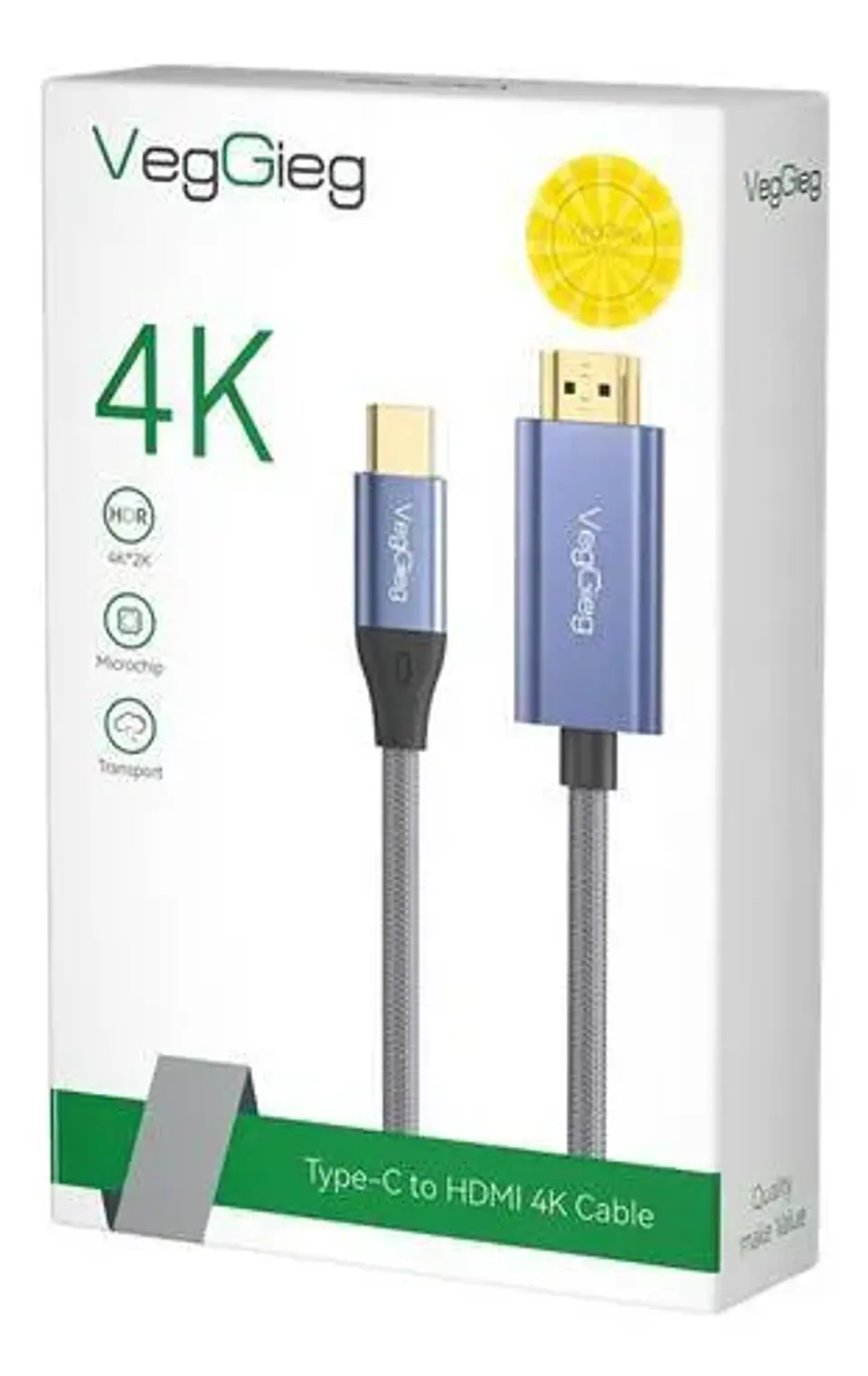 Cable Tipo C A Hdmi Premium 4k 60hz 2mts Hdr Veggieg V-Z625 3
