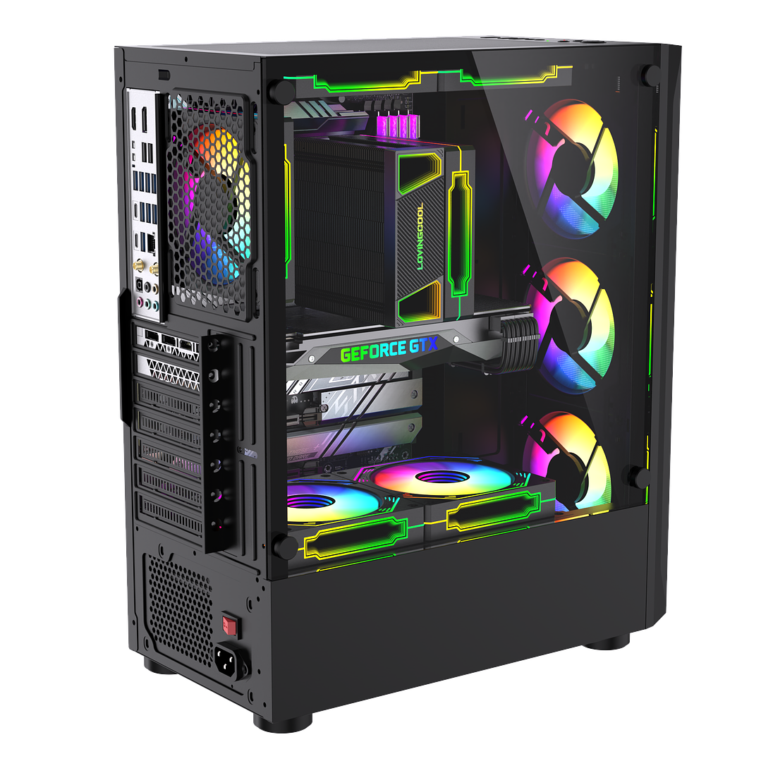 Gabinete Gamer Rgb Atx, Vidrio Templado, Usb 3.0 Max 8 Fans + ventilador de regalo 120 mm 6